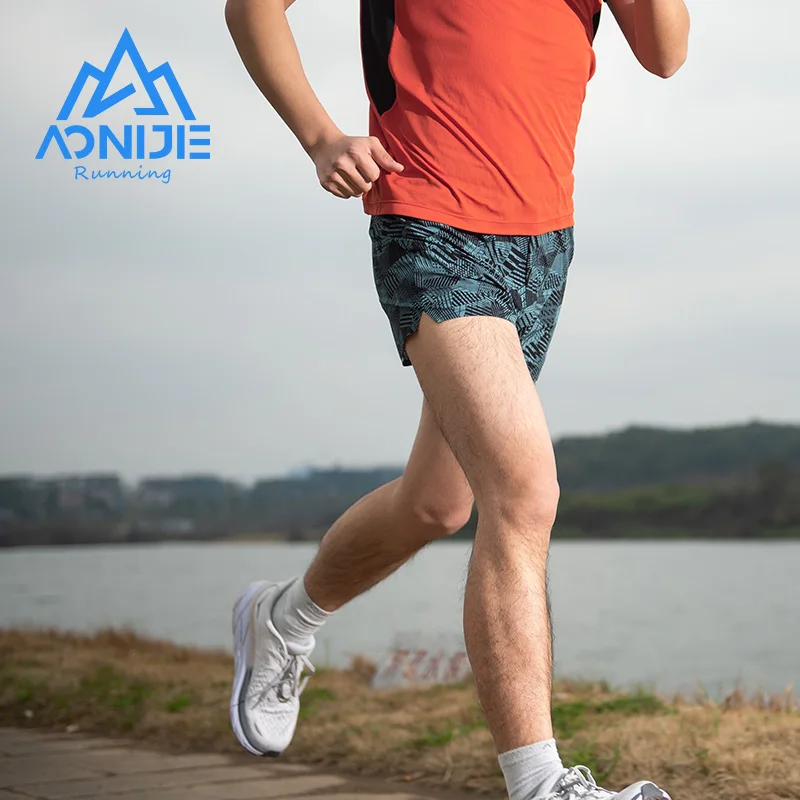 AONIJIE FM5151 Man Male Outdoor Sports Quick Drying Shorts Athletic Trunks Short Pants For Running Soccer High Jump Gym Marathon