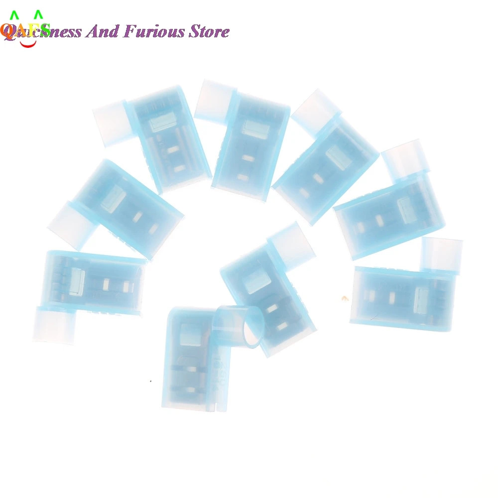 

40pcs/lot Clear Blue Metal 90 Degree Insulated Female Spade Terminals Right Angle Female Flag Crimp Connector For Terminals