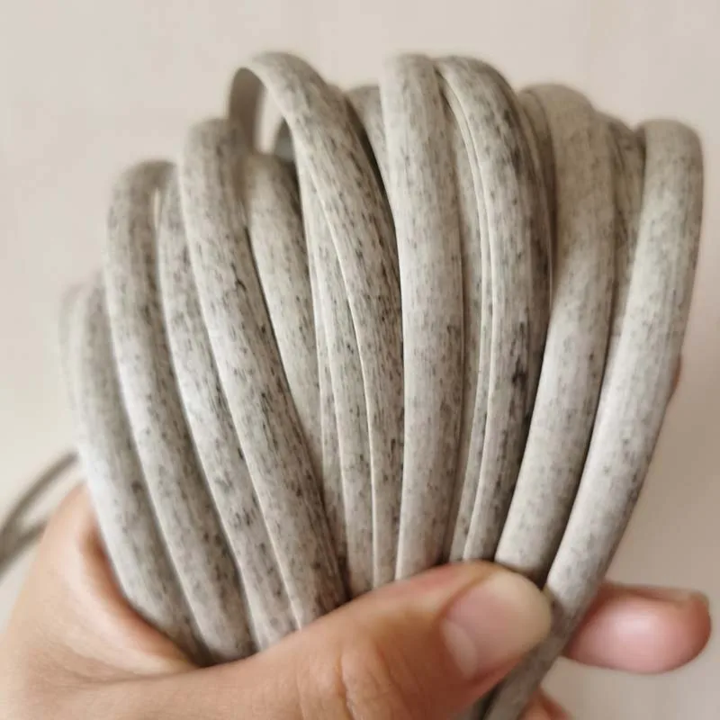 500g 8mm Light Grey Gradient PE Flat Synthetic Rattan Material For Weaving Home Furniture Chair Table Basket Sofa Repair