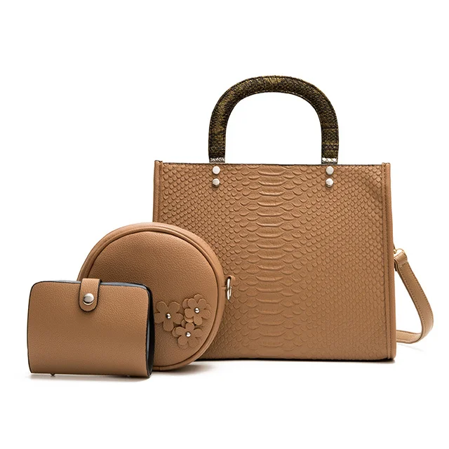 

2023 New Luxury Designer High Quality Leather Women's Composite Bag Solid Color Snake Pattern Ladies Shoulder Messenger Bags Sac