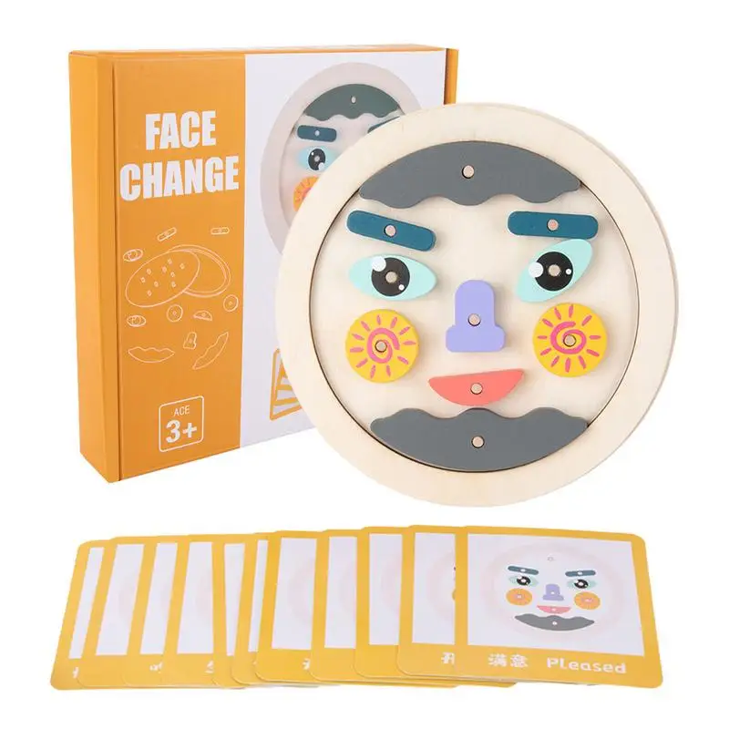 

Expression Puzzle Montessori Toys Educational Wooden Montessori Puzzles Wooden Expressions Matching Puzzles For Kids Children