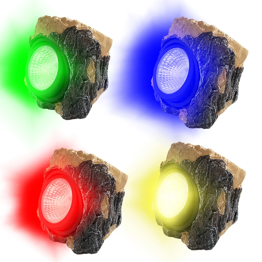 

Solar Rock Light Simulation Resin Waterproof Outdoor Garden Spotlight Roads Walkways Steps Yard Landscape Patio Decor Lights