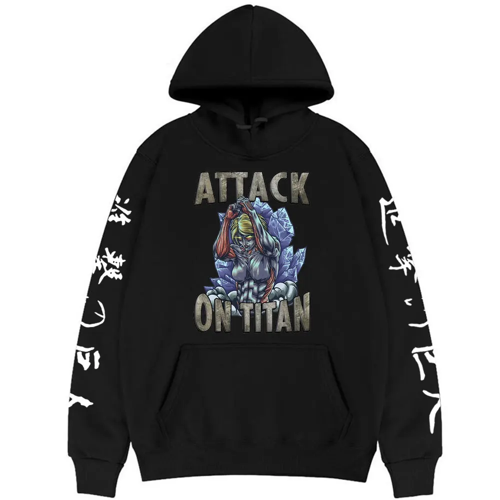 

Japan Anime Man Fashion Manga Graphic Hoodie Attack on Titan The War Hammer Titan Hoodies Men Women Vintage Oversized Sweatshirt