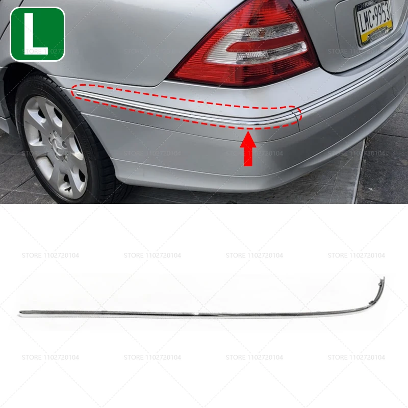 

Для 2000-2007 W203 Mercedes Benz C-CLASS задний бампер хромированная накладка 2038852721 2038852821