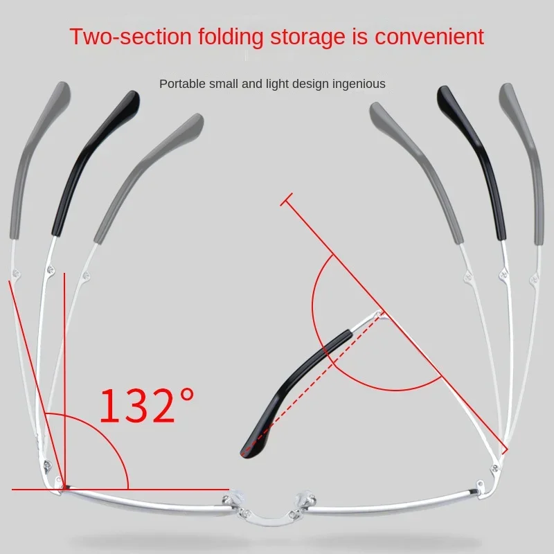 Деловая оправа для очков из чистого титана Мужская Складная портативная при