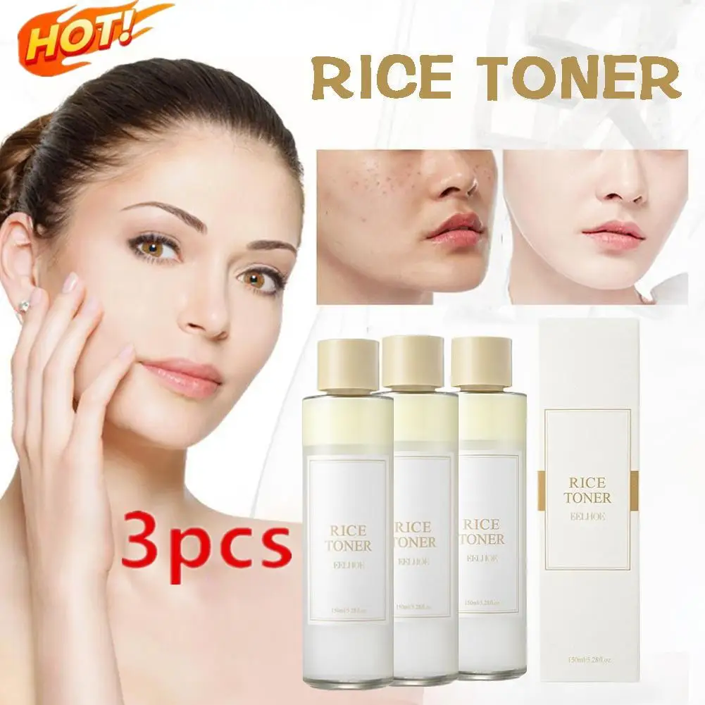 

3PCS Rice Toner Deep Hydrating Repair Barrier Firming Brighten Skin Shrink Pore 150ml Brighten Improve Fine Line Cosmetics