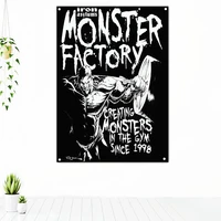 monster faetory fitness workout tapestry wall hanging painting exercise motivational poster wall art banner flag gym decoration