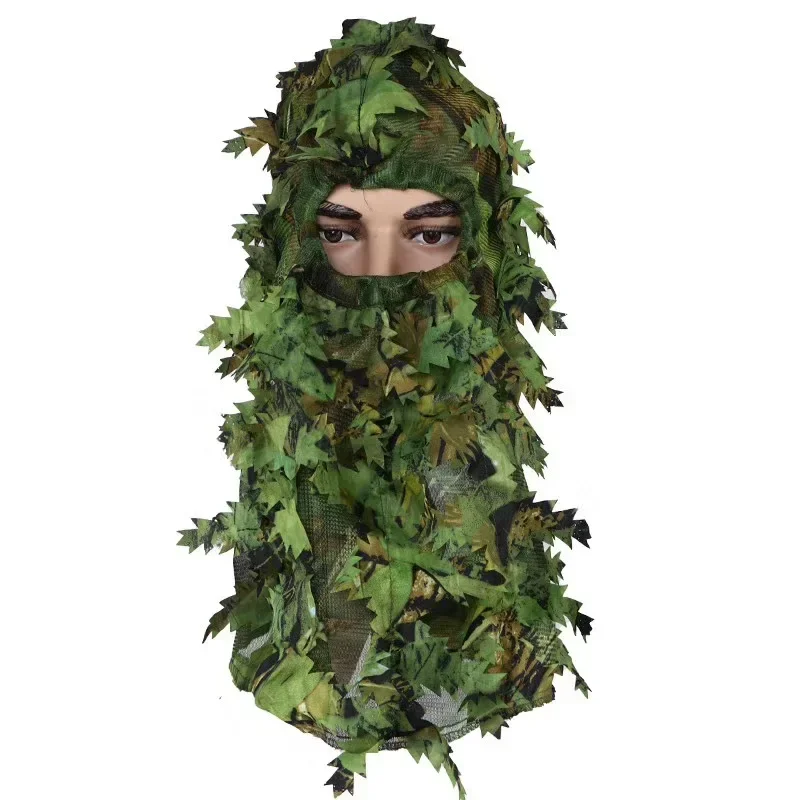 Охотничий Тактический Костюм Ghillie камуфляжная листовая шляпа 3D маска на все лицо
