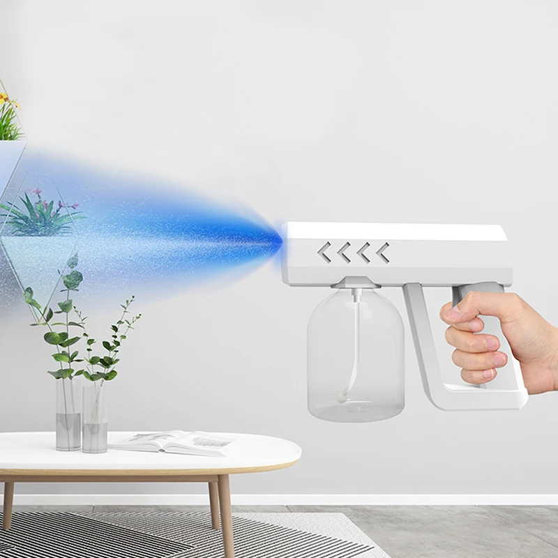 

500ml/300ml Hand-held Atomizer Spray Gun Nano Electric Sterilizer Sprayers Rechargeable Blue Light Disinfection Spray Gun Office