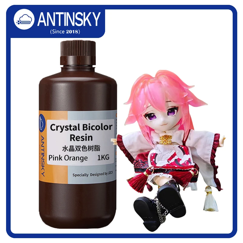 Фото Двухцветная УФ-отверждаемая смола CrystalBicolor-RESIN: прозрачная, высокоглянцевая, для быстрой печати на LCD/DLP/SLA принтерах №2