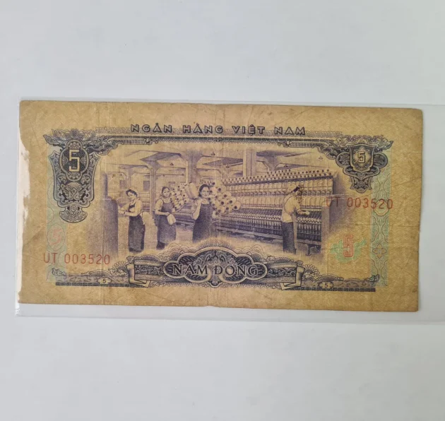 1966 вьетнамские оригинальные заметки 5 Dong (коллекционные предметы без