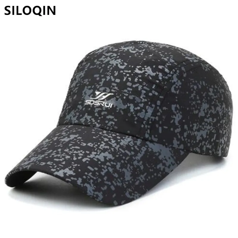 

SILOQIN Summer Men Women thin Breathable Baseball Caps Novel Anti-UV Camouflage Travel Hats Adjustable Size Couples Sports Cap