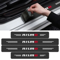 4pcs carbon fiber car door threshold protected stickers vinyl decals for nismo nissan juke tiida teana gtr 350z 370z 240sx decor