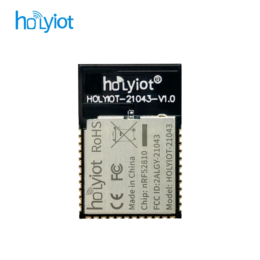 

Holyiot FCC CE certificated nRF52810 2.4 GHz transceiver small size Bluetooth 5.0 ultra-low power consumption module PCB antenna