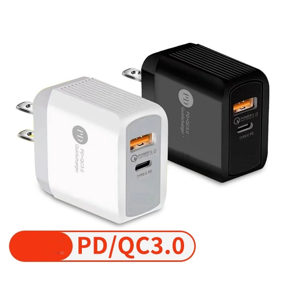 

100pcs 18W 25W QC3.0 Type c PD US Eu UK Wall Charger Power Adapter For Iphone 13 12 7 8 XR Samsung Tablet Pc
