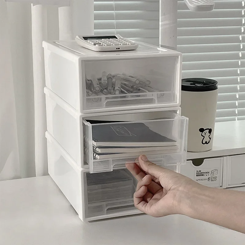 Прозрачный Настольный ящик Стильная коробка для хранения студенческого