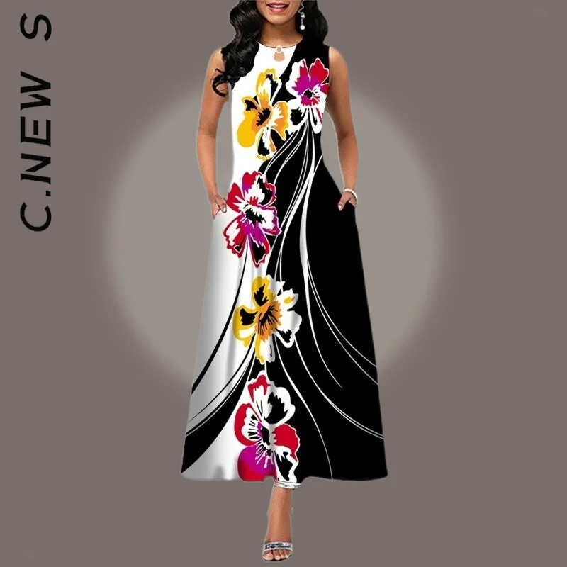 Женское винтажное платье с оборками свободное эластичное цветочным принтом в