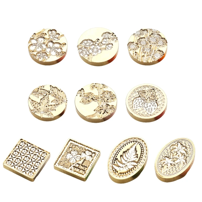 

E56C восковая печать штамп кленовый лист Краска Печать головка цветок восковая печать для карты