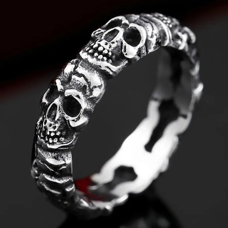 

Vintage Cool Men Skull Rings Simple Metal Hip Hop Alloy Women's Party Ring Jewelry Accessories Gifts Dropshipping
