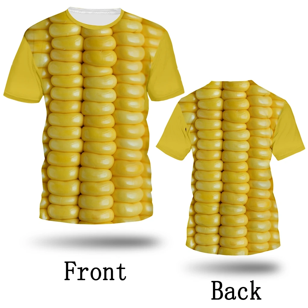 

Футболка с 3D-принтом сельскохозяйственных растений, модная уличная одежда с коротким рукавом для мужчин и женщин, топы золотого и желтого ц...