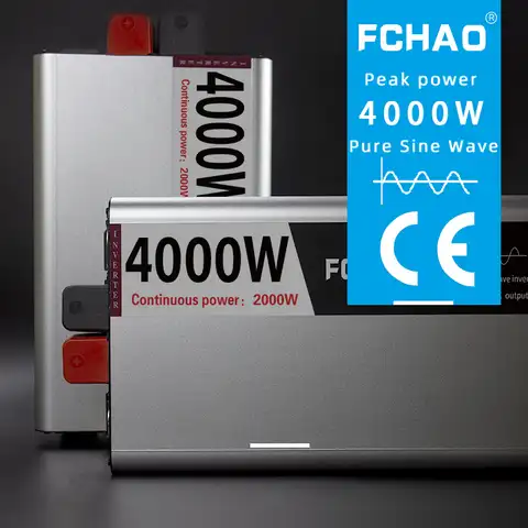 Fchao инвертор немодулированного синусоидального сигнала 12 В 24 В постоянного тока в 220 В переменного тока Преобразователь напряжения 1200w180 0 Вт...