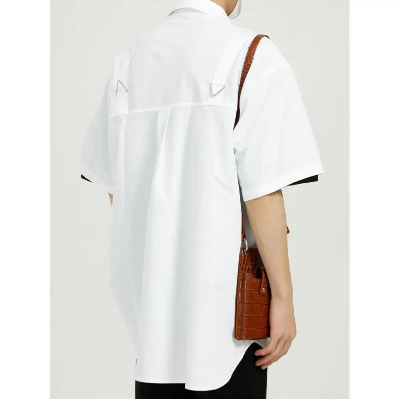 Стильная рубашка с цепочкой в гонконгском стиле однотонная мужская пятиконечным