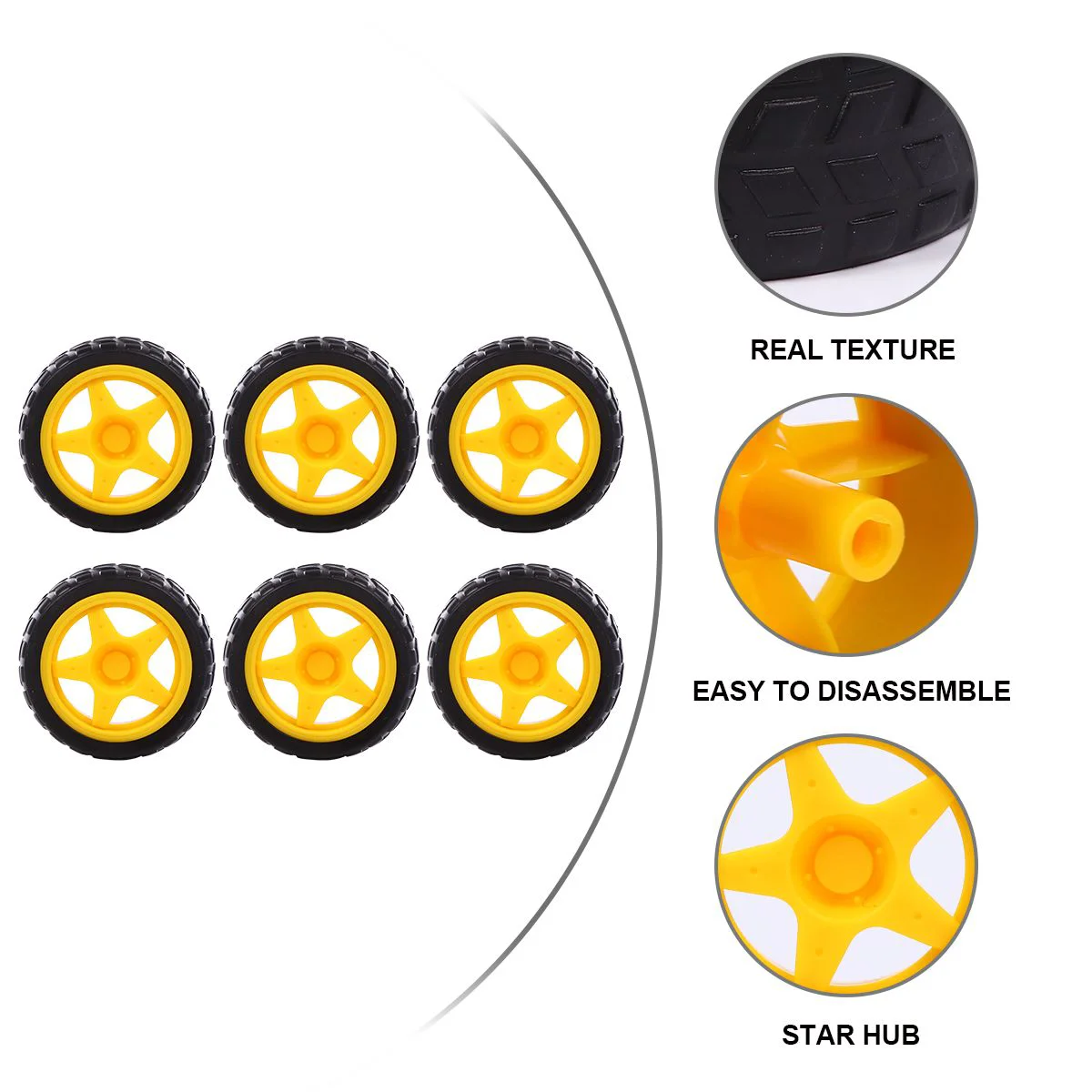 6-шт. Игрушечная ступица колес умные автомобильные колеса детские аксессуары