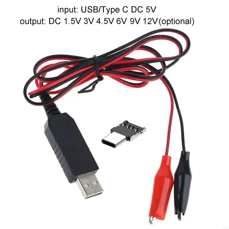 Фото 918C Тип C Usb до 1,5 В 3 В 4,5 В 6 В Кабель питания Aa Aaa Размер Батарея Элиминатор для светодиодных игрушек Рации Свечи №2
