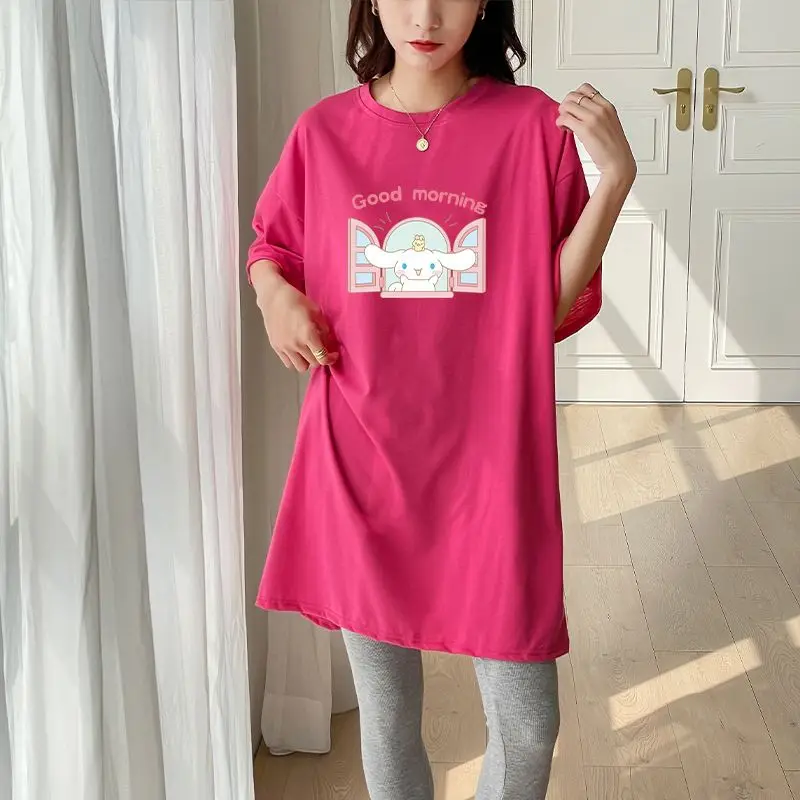

Sanrio Cinnamonroll Ins, милая летняя ночная рубашка для девочек, с коротким рукавом, милое летнее платье для школьников