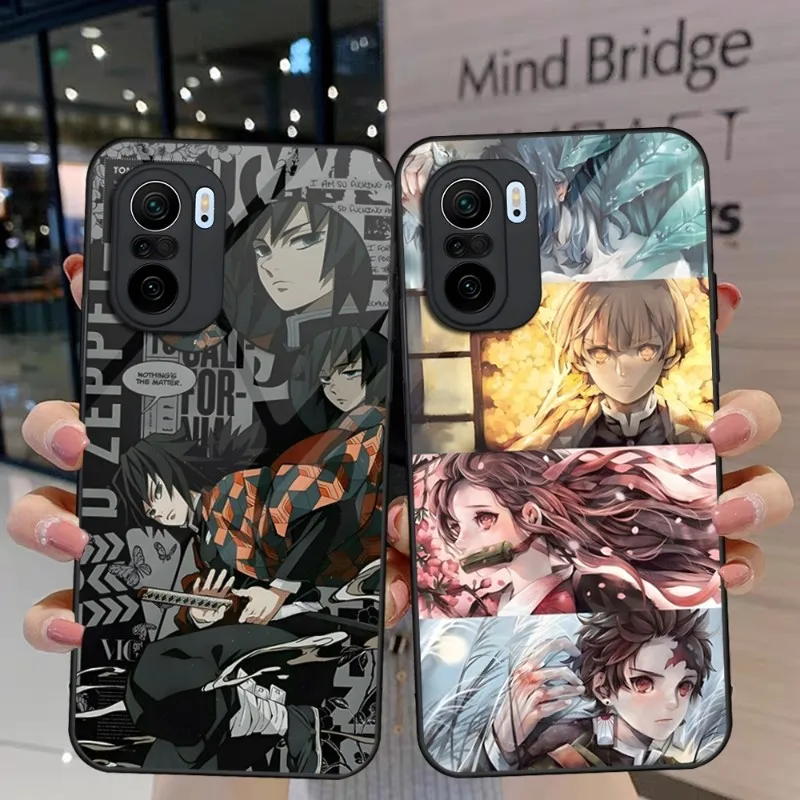 

Demon Slayer Kimetsu No Yaiba Anime Phone Case For Xiaomi 13 10 10T 11T 11i Redmi Note 11 8 9 11S Pro Poco M4 F3 X3 Glass Cover