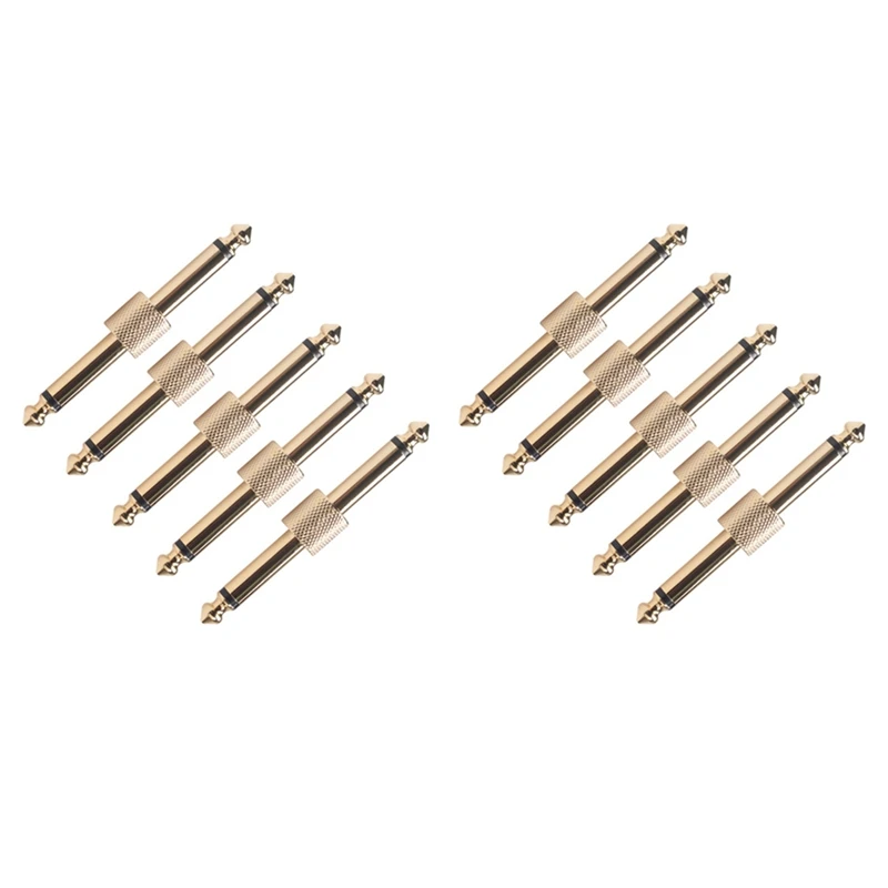 

10Pcs 1/4 Inch 6.35 Mm Guitar Effects Pedal Connector Coupler Jack Interface Cable Adaptor Electric Pedal Board