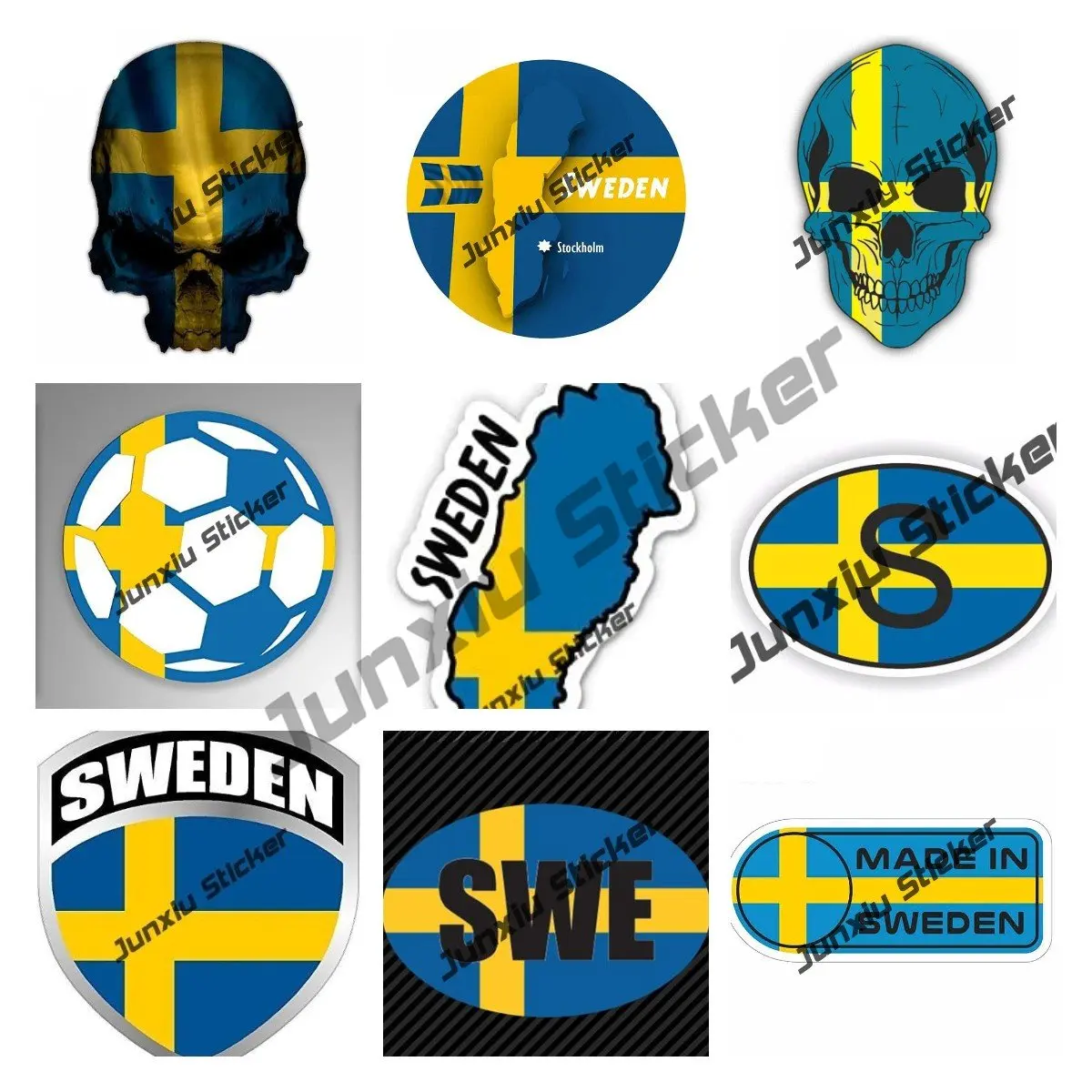 

Sweden Decal Sverige Swedish National Emblem Shield Car Sticker for Car Motorcycle Window Bumper Truck Waterproof Sticker Decor