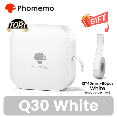 Принтер этикеток Phomemo Q30, термопринтер для этикеток, аналогичный как этикетировочная машина P15 D110 D110M, беспроводной Bluetooth с наклейкой для этикеток