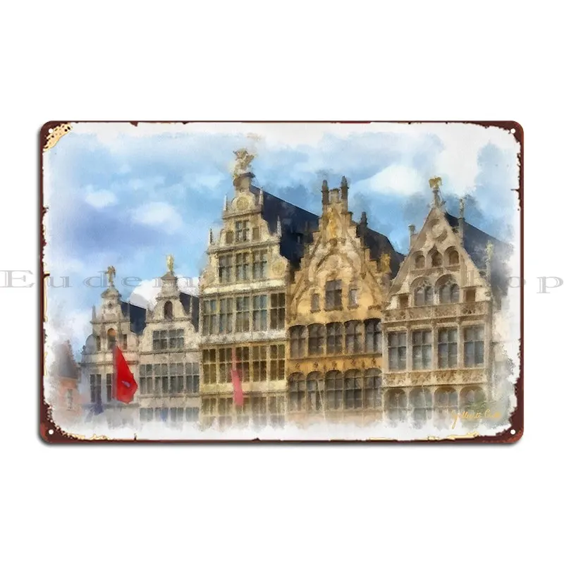 Гильддома в Grote Markt Антверпен металлический знак ржавые таблички на заказ кухня