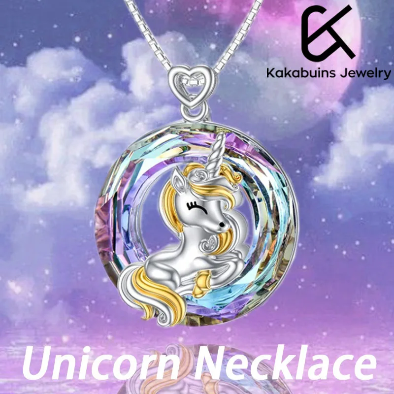 

Unicorn Pendant Necklace Fashion Rough Stone Necklace Color Pendant Jewelry Necklace for Women Choker Gothic Accessories Punk