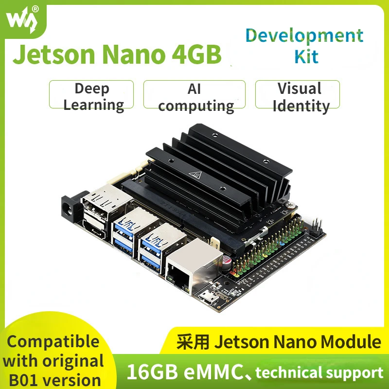 

Комплект разработчика для NVIDIA Jetson Nano 4 Гб, компьютерная плата искусственного интеллекта с искусственным интеллектом, Комплект расширения B01, дополнительный модуль