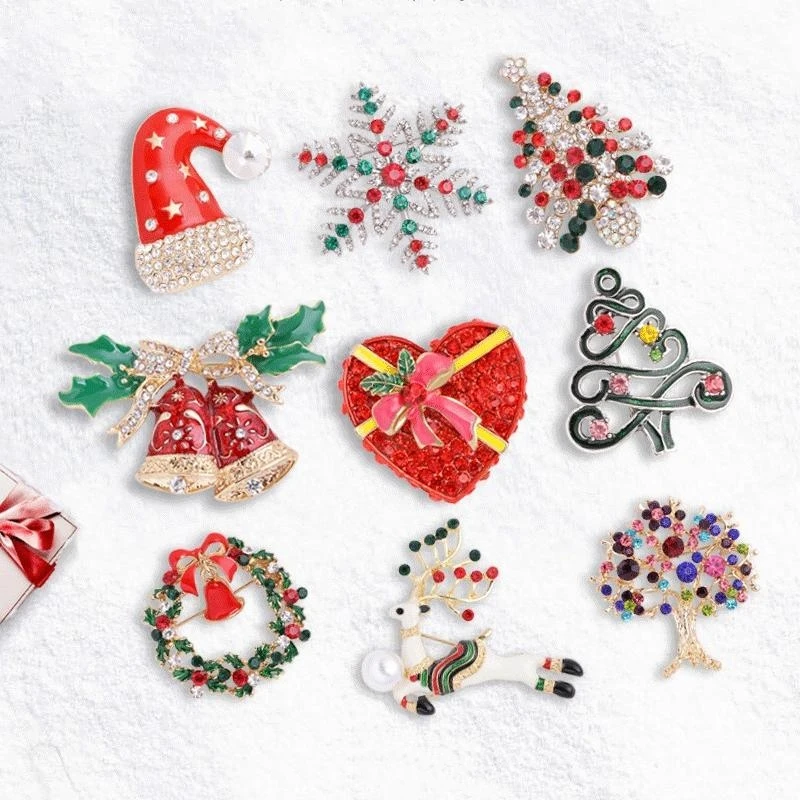 9 шт. модная роскошная эмалированная брошь на Рождество подарочная коробка