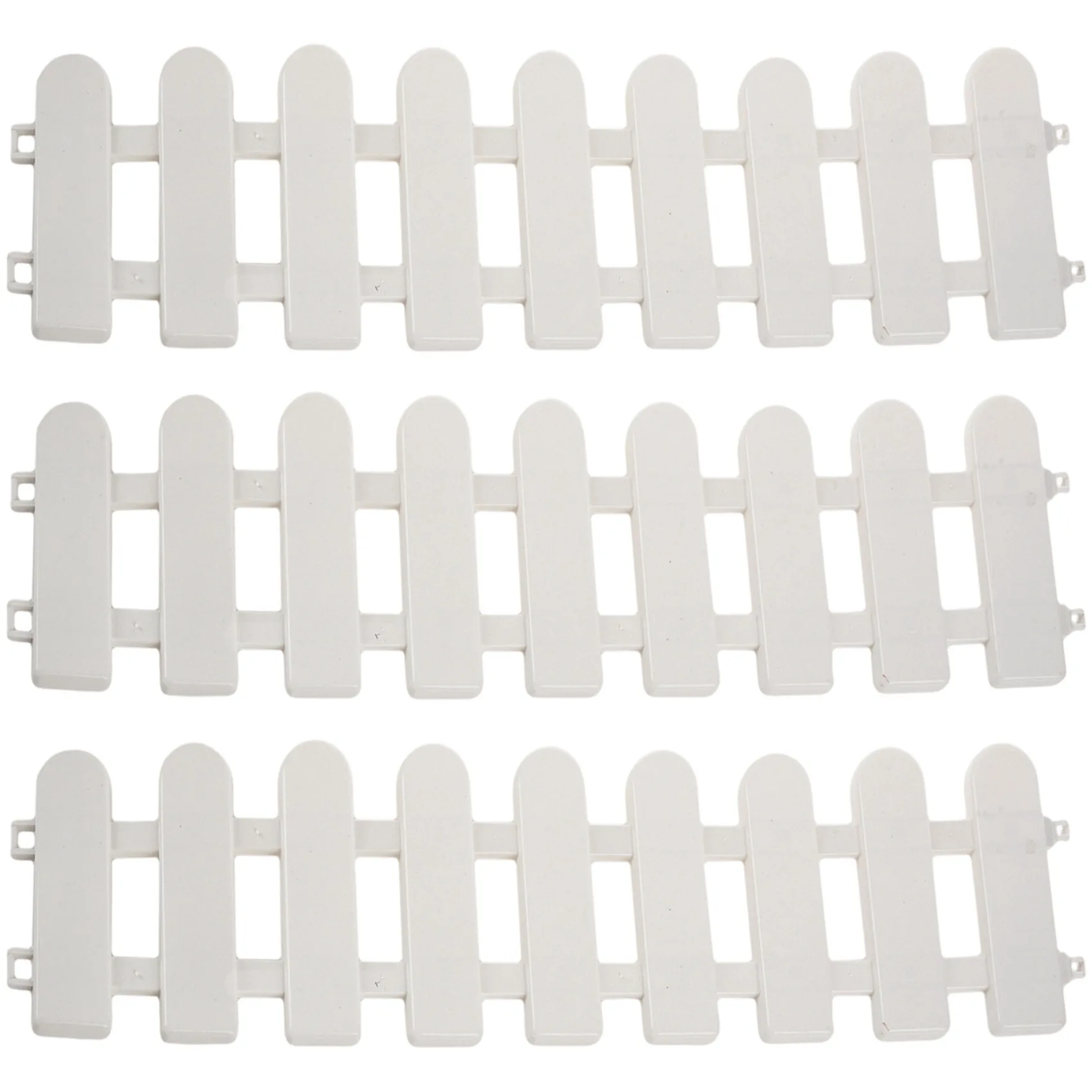 

3Pc 50X13cm White Plastic Tree Fence Courtyard Indoor Garden Fence Kindergarten Flower Garden Vegetable White Decor