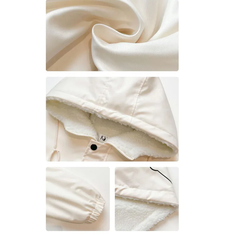 Женская плюшевая куртка с капюшоном повседневная Молодежная Свободная