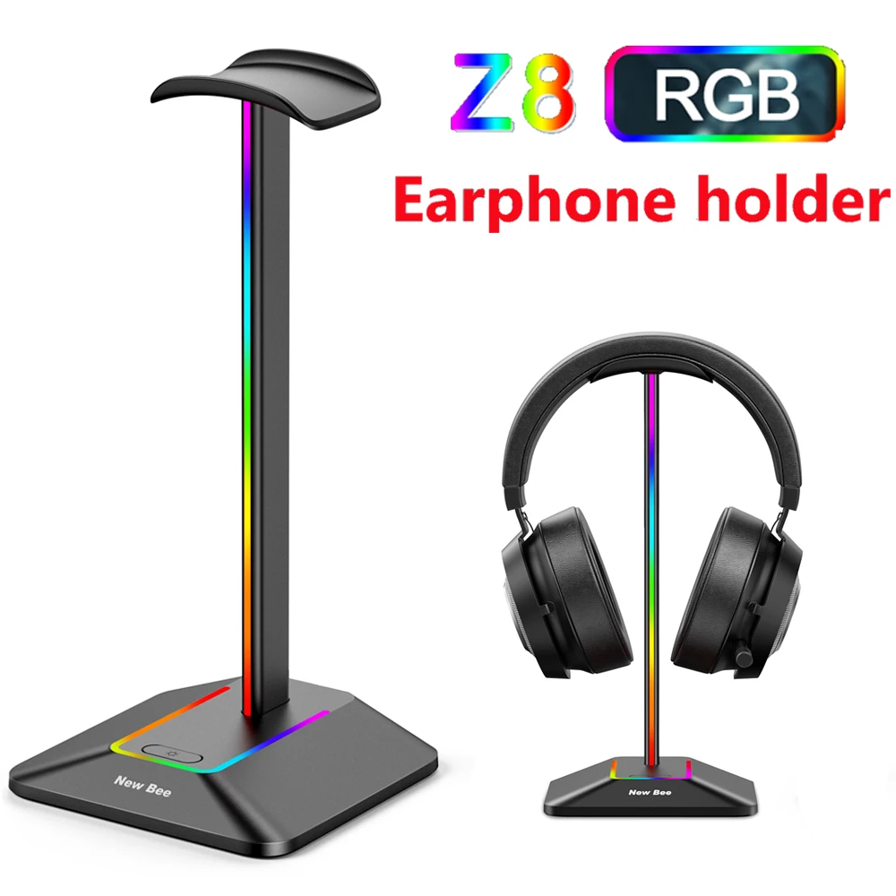 

RGB Headset Support Stand USB2.0 Type-C2.0 Head Mounted Headphone Stand Rack Removable Desktop Organizer for Universal Headphone