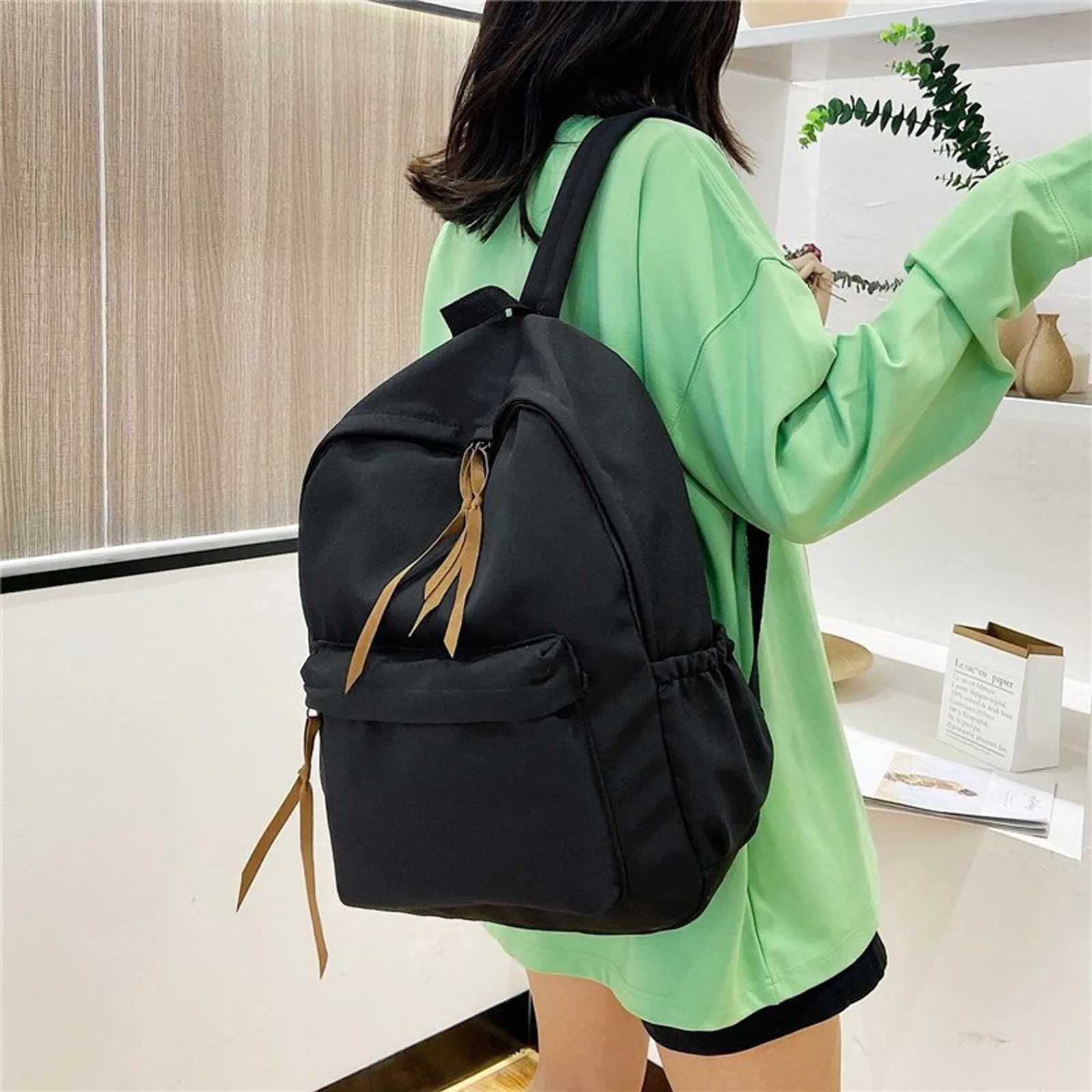 

Mini Backpack for Teen Girls under 15 Dollars School Starts Season Fashion Women Girl Student Zipper Solid Color Clear Backpacks