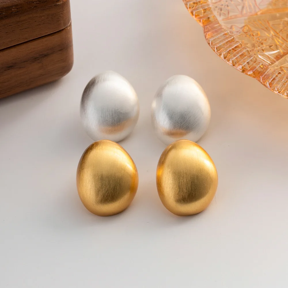 

Minar Minimalist Matte Gold Silver Color Metallic Geometric Ball Drop Earrings for Women Brass Statement Earring Oorbellen 2023