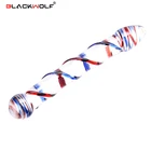 Черный волк большой точечный двусторонний стеклянный фаллоимитатор Pyrex Хрустальный пенис Анальная пробка секс-игрушки товары для взрослых женская мастурбация