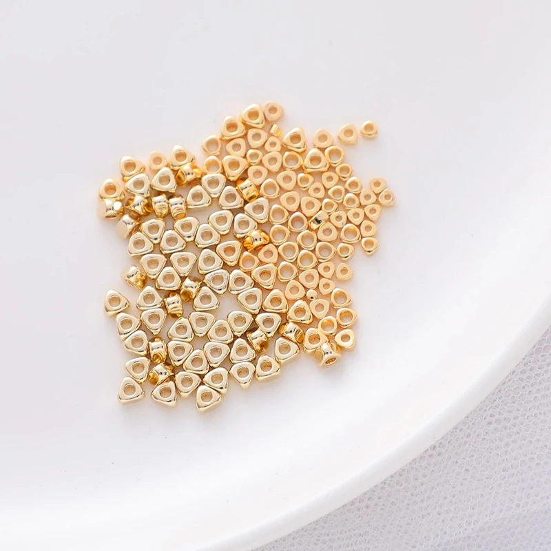 

DIY Jewelry Copper Clad 14K Color Preserving Genuine Small Broken Gold Beads Copper Plated Genuine Gold Triangle Bead
