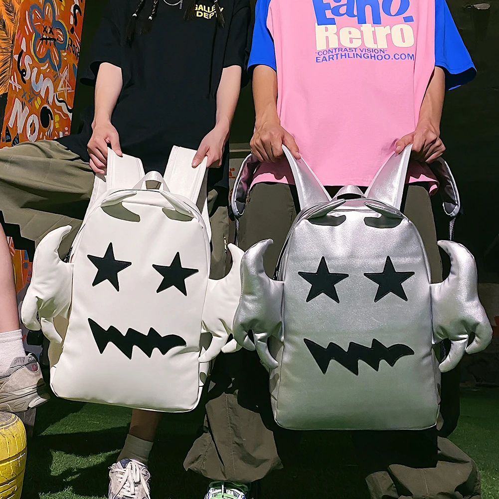 

Fashion School Bag Cute Ghost Spirit Demon Bat Backpack Waterproof Large Capacity Multifunctional Unisex Travel for Men Women