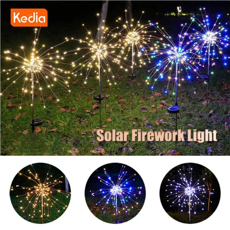 

Kedia Solar Fireworks Lamp Outdoor Fairy Lights Flash Solar String Lights 90/120/150LED For Garden Decoration Lawn Holiday Light