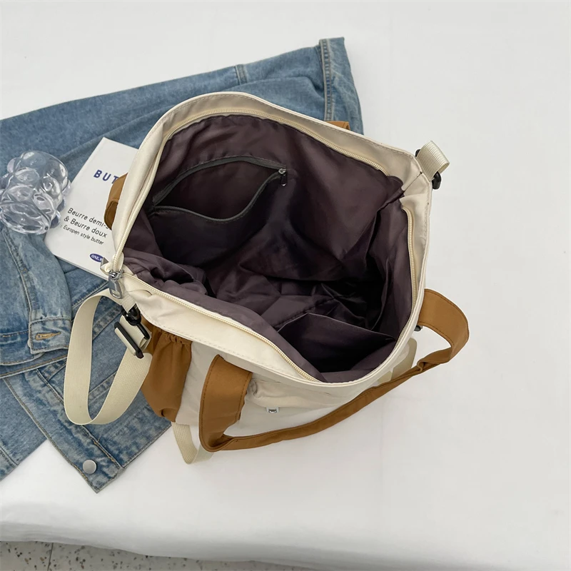 Японские и корейские холщовые сумки через плечо для женщин вместительные