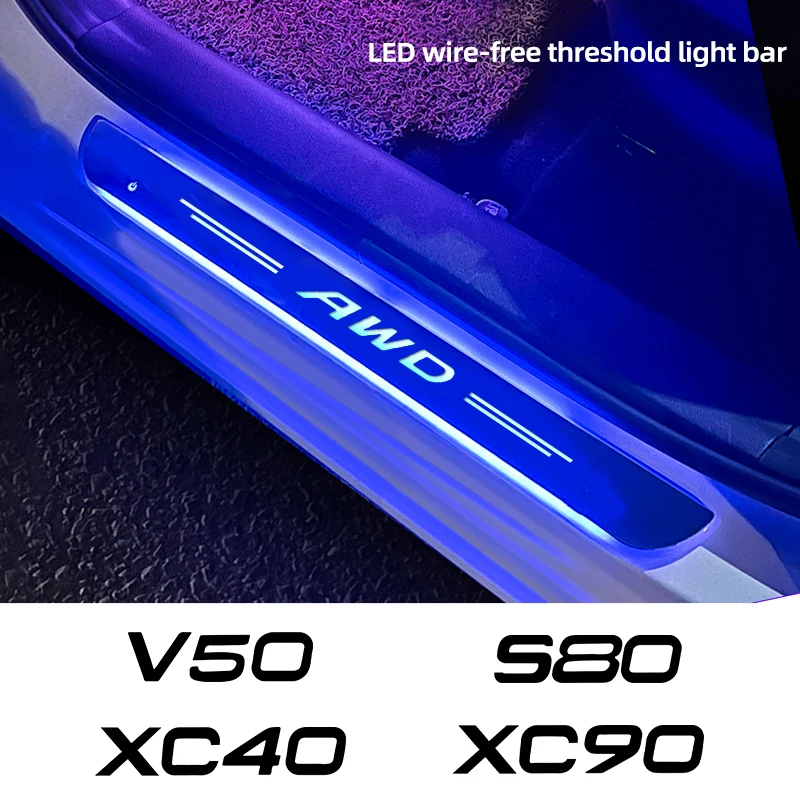 

Door Customize Lamps For Volvo XC90 XC60 C30 C70 XC40 V40 XC70 V70 V60 V50 S80 S40 AWD T5 Car Wireless LED Welcome Ambient Light