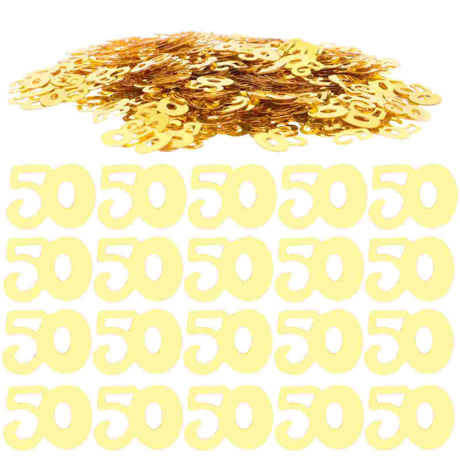 

1200pcs Number 50 Sequins Confetti Party Supplies Table Confetti Decoration for Birthday Anniversary (Golden)