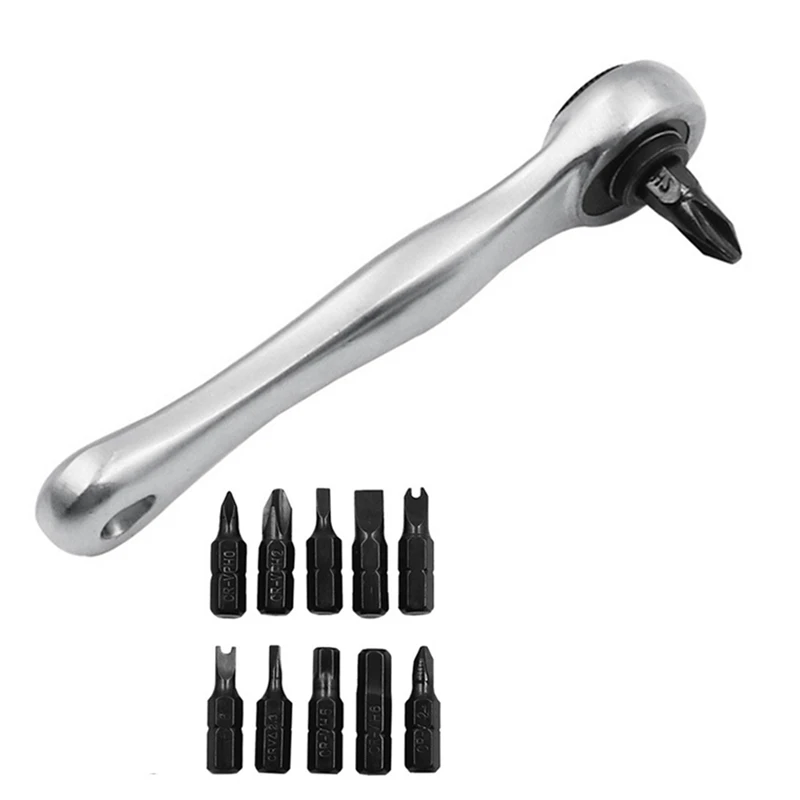 

12Pcs Portable Mini Ratchet Screwdriver Bits Drill Set Adjustable Dismountable 1/4 Socket Ratchet Wrench Set Hand Tool